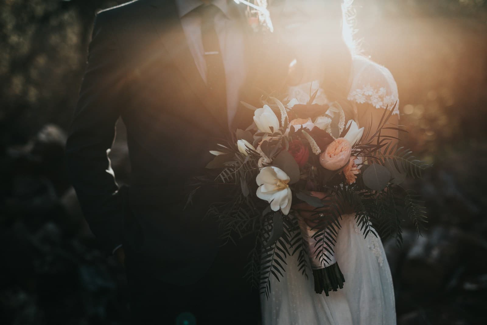 Couple walking together outdoors on their celebration day